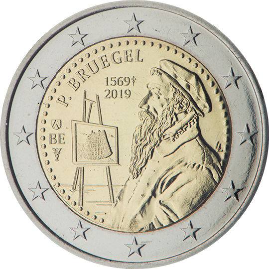 Belgia 2€ 2019 Pieter Bruegel mündikaart